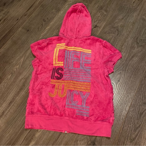 Vintage Juicy Couture Terry zipup hoodie sleeveless kawaii style full back logo - Picture 2 of 10